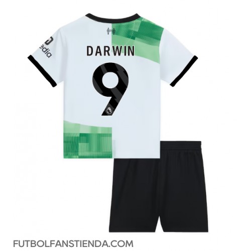Liverpool Darwin Nunez #9 Segunda Equipación Niños 2023-24 Manga Corta (+ Pantalones cortos)
